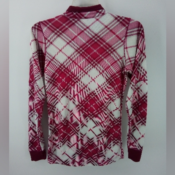 HELLY HANSEN Women's Lifa Stretch 1/4 Zip Base Layer Top S Tartan Pattern Pink - Picture 4 of 9